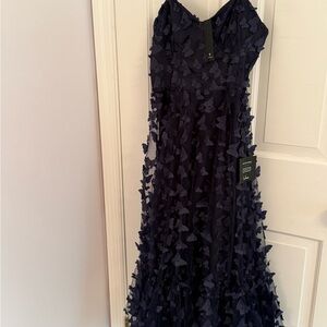 Lulu's NEW WITH TAGS Deep Blue Dress with Butterfly Details